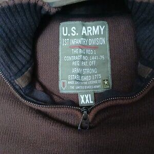U.S. Army Men's Brown Zip-Up Sweater